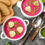 Рецепт Холодного супа-пюре из свеклы с песто