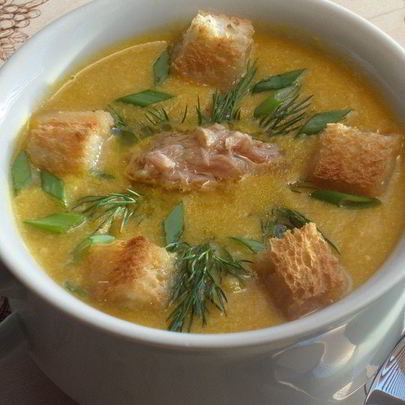 Кукурузный суп-пюре с тунцом