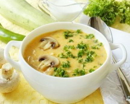 Куриный суп-пюре с грибами