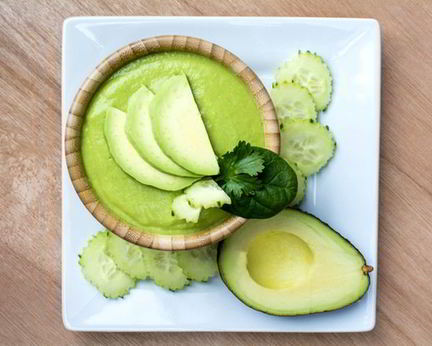 Летний суп-пюре с авокадо и огурцами