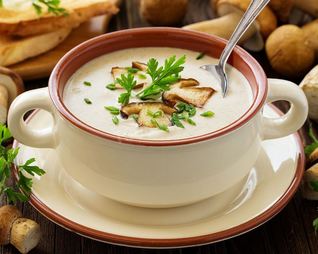 Суп пюре грибной с сыром