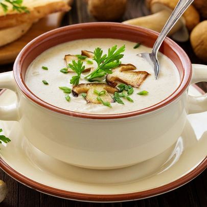Суп пюре грибной с сыром