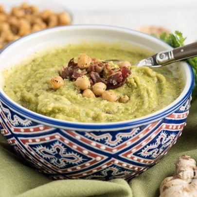 Суп-пюре из горошка и нута