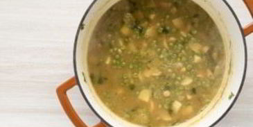суп-пюре из горошка и нута