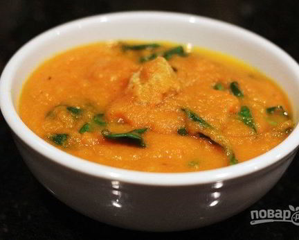Суп-пюре из моркови с фрикадельками