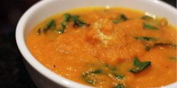 суп-пюре из моркови с фрикадельками