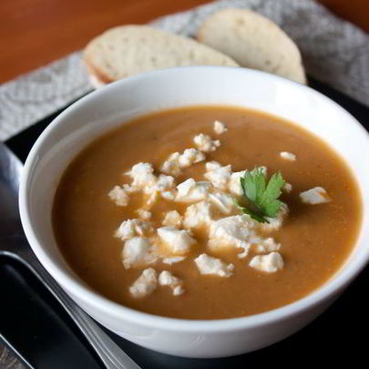 Суп-пюре из печеных баклажанов