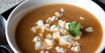 суп-пюре из печеных баклажанов