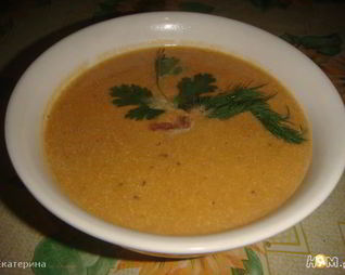 Суп-пюре из тыквы и морепродуктов