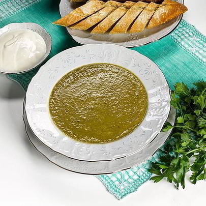 Суп пюре из зеленой чечевицы