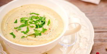 суп-пюре с куриной печенкой и цуккини