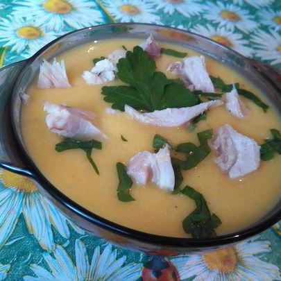 Суп-пюре с тыквой и курицей