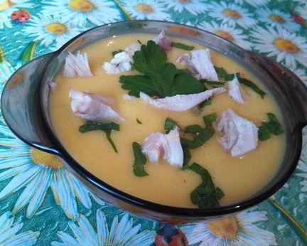 Суп-пюре с тыквой и курицей