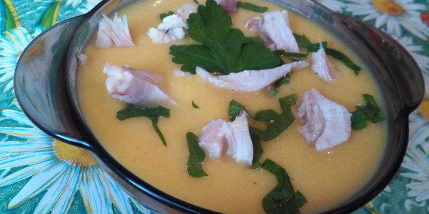 Рецепт супа-пюре с тыквой и курицей
