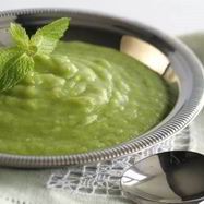 Рецепт Супа-пюре с зеленым горошком, мятой и луком-пореем
