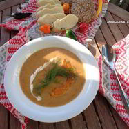 Рецепт Тыквенного супа-пюре с грибами и перцем чили