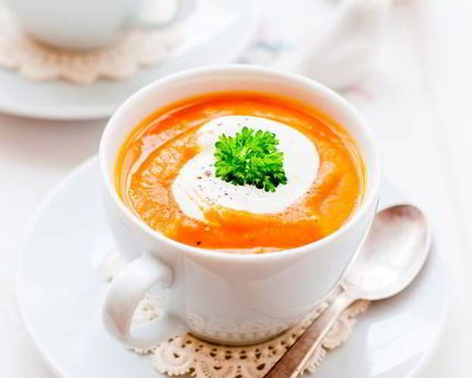 Тыквенный суп-пюре с каштанами и грибами