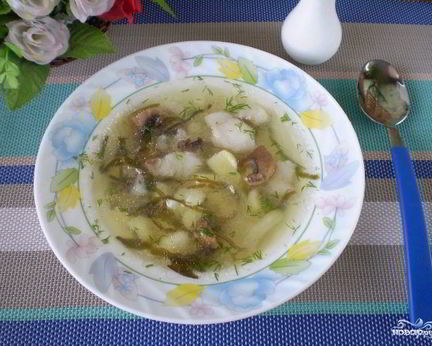 Суп рыбный с грибами