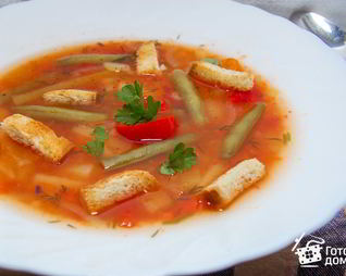 Суп с рисом и болгарским перцем