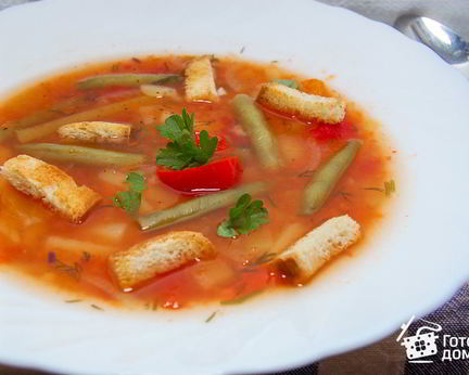 Суп с рисом и болгарским перцем