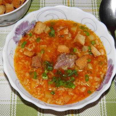 Суп с рисом и фасолью в мультиварке