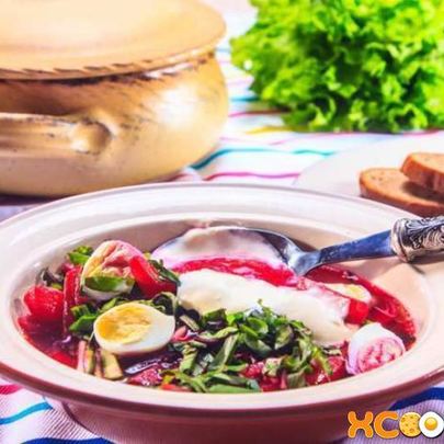 Свекольник холодный с ботвой