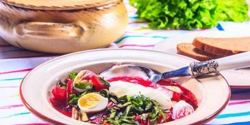 свекольник холодный с ботвой