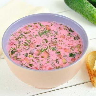 Свекольник холодный с мясом