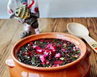 Свекольник холодный с ветчиной