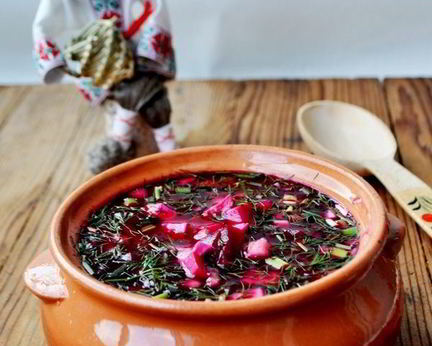 Свекольник холодный с ветчиной