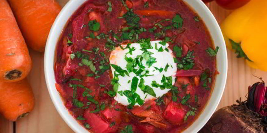 Рецепт свекольника на бульоне с грудинкой