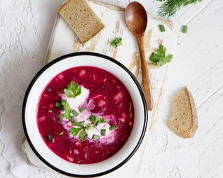 Свекольник с фасолью и прованскими травами