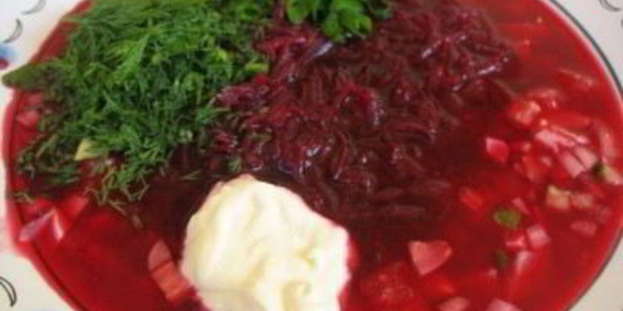 Рецепт свекольника с колбасой