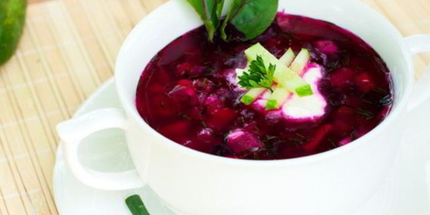 Рецепт свекольника с вареной колбасой