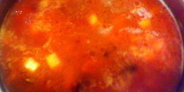 свекольник с яичной путанкой