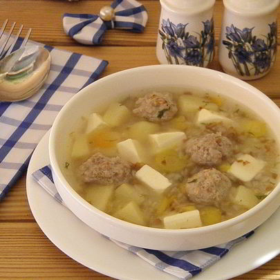 Сырный суп с фрикадельками