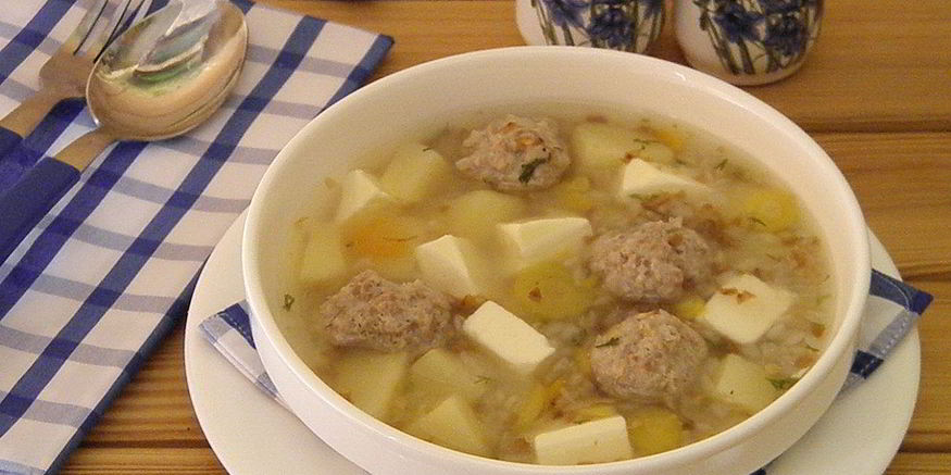 Рецепт сырного супа с фрикадельками