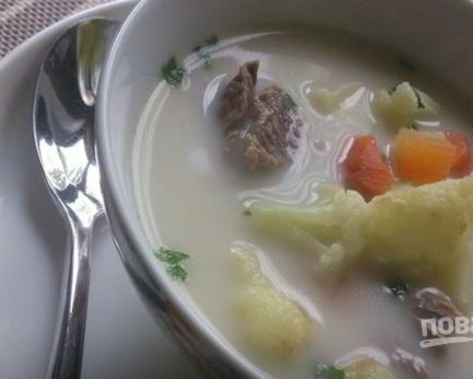 Сырный суп с говядиной