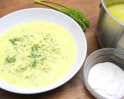 Сырный суп с клецками