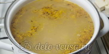 сырный суп с куриным филе