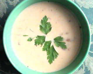 Сырный суп с лесными грибами