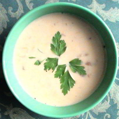 Сырный суп с лесными грибами