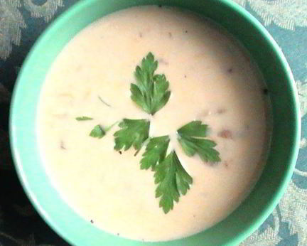 Сырный суп с лесными грибами