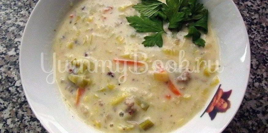 Рецепт сырного супа с луком пореем в мультиварке