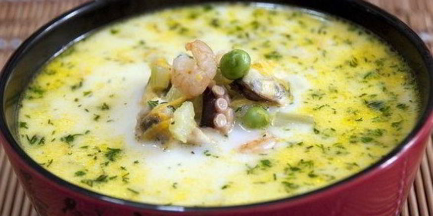 Рецепт сырного супа с морепродуктами