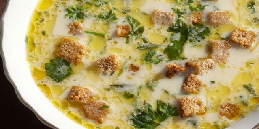Рецепт сырного супа с сухариками