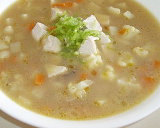 Сырный суп со свининой