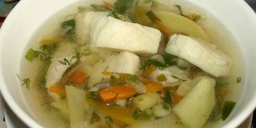 хитрая уха на курином бульоне