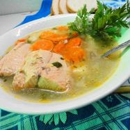Рецепт Рыбного супа уха из кеты