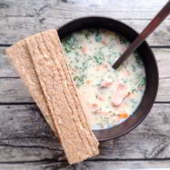 Рецепт Сливочной ухи с двумя видами рыбы